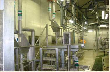 Abattoir equipment after stunning room.