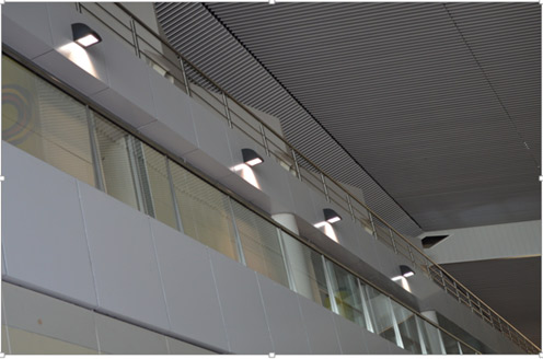 Wall washers lighting a passage