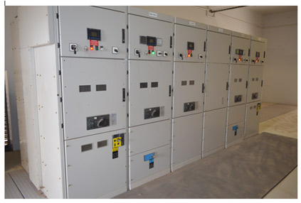 The MV panel which forms part of the electrical back bone feeding the main terminal building.