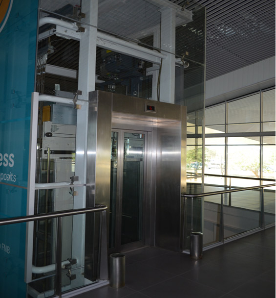 One of the scenic lifts near the main entrance